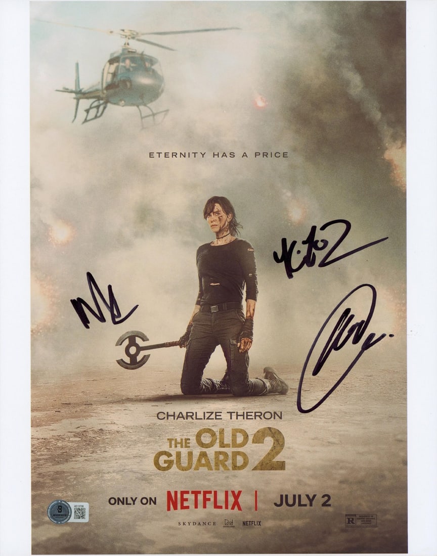 The Old Guard 2 Signed 11x14 Photo by Golding Layne Kenzari BAS Auth: The Old Guard 2 Signed 11x14 Photo by Golding Layne Kenzari BAS Auth This is an original autographed vertical 11x14 photograph featuring stars Henry Golding, Kii Layne, and Marwan Kenzari from the fil