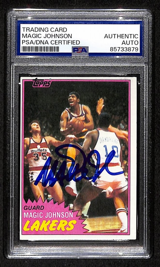 Magic Johnson Autographed 1981-82 Topps Lakers Card 21 with PSA DNA Authentication (1 of 2)