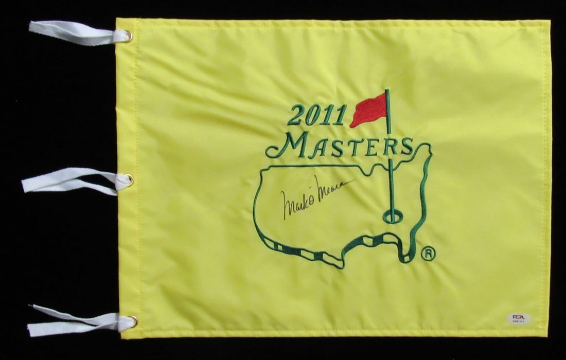 Mark O'Meara Autographed 2011 Masters Pin Flag PSA/DNA Certified (1 of 3)