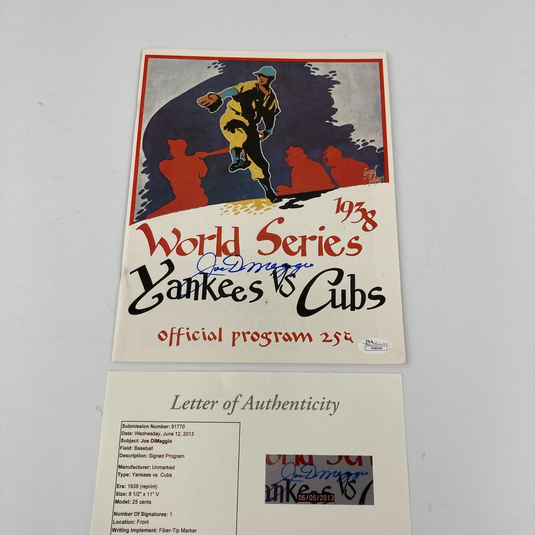 Joe DiMaggio Signed 1938 Yankees World Series Program with JSA COA (1 of 8)