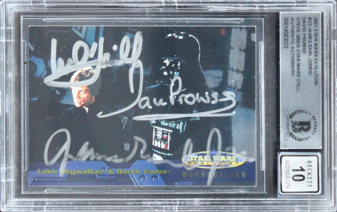 James Earl Jones David Prowse Signed 2001 Star Wars Evo C2 Card Gem Mint 10 BAS (1 of 2)