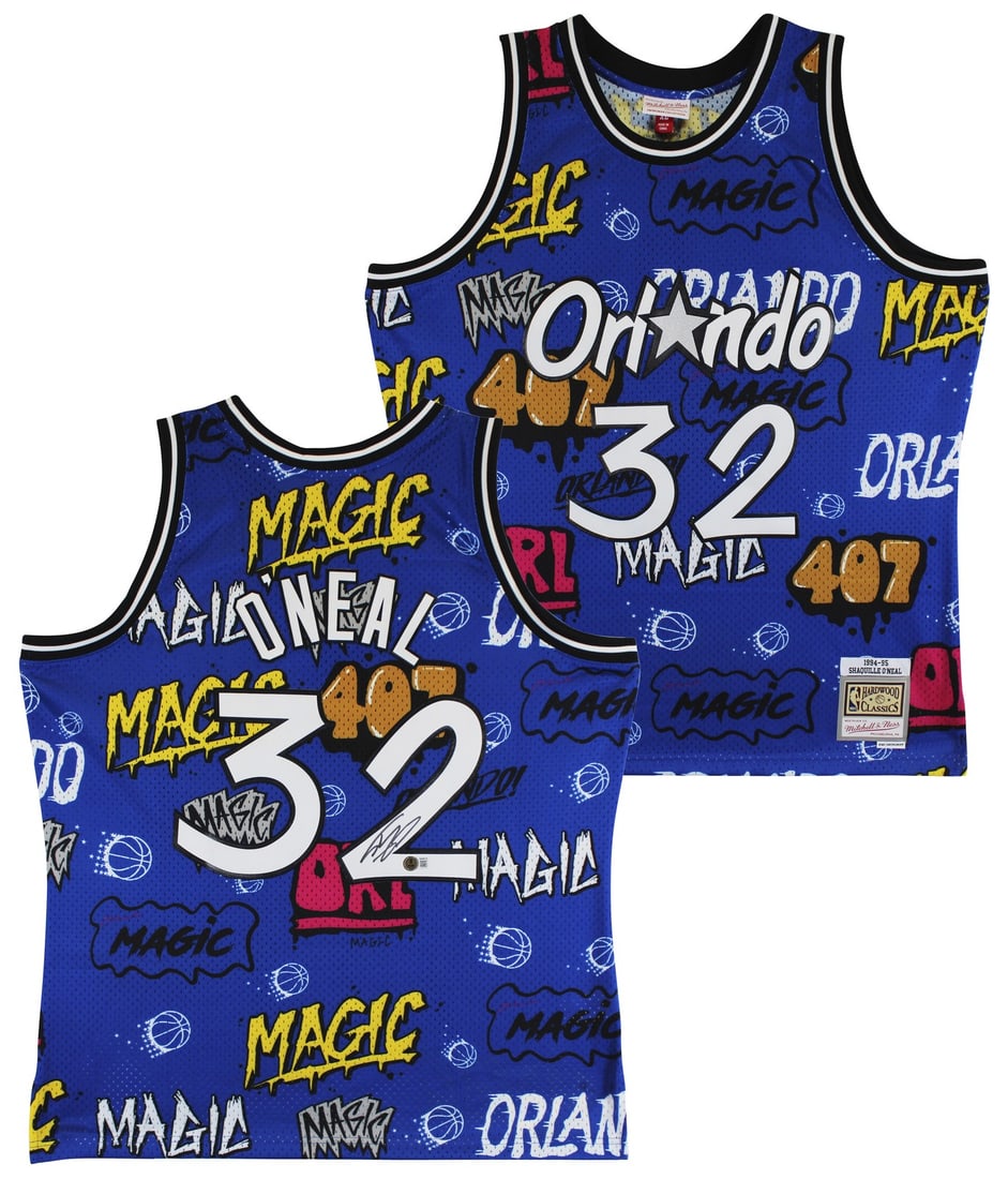 Shaquille O'Neal Signed Orlando Magic Blue Swingman Jersey BAS Authenticated: Shaquille O'Neal Signed Orlando Magic Blue Swingman Jersey BAS Authenticated This is an original autographed alternate blue Mitchell & Ness 1994-95 Hardwood Classics Swingman jersey personally signed