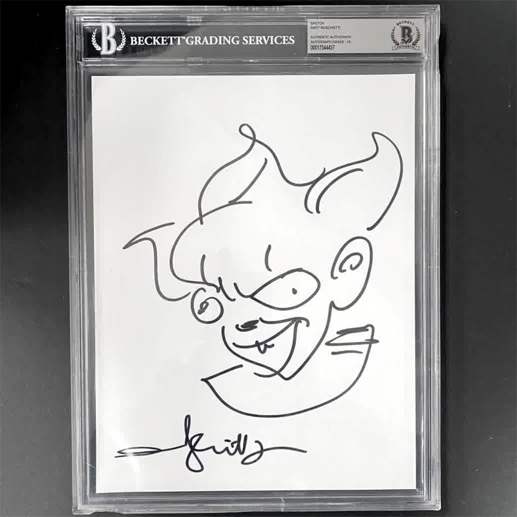 Andy Muschietti Autographed Pennywise Photograph 8.5x11 Beckett Graded 10: Andy Muschietti Autographed Pennywise Photograph 8.5x11 Beckett Graded 10 This is an original 8.5x11 photograph featuring a sketch of Pennywise from the movie "It," hand-signed by Andy Muschietti. The