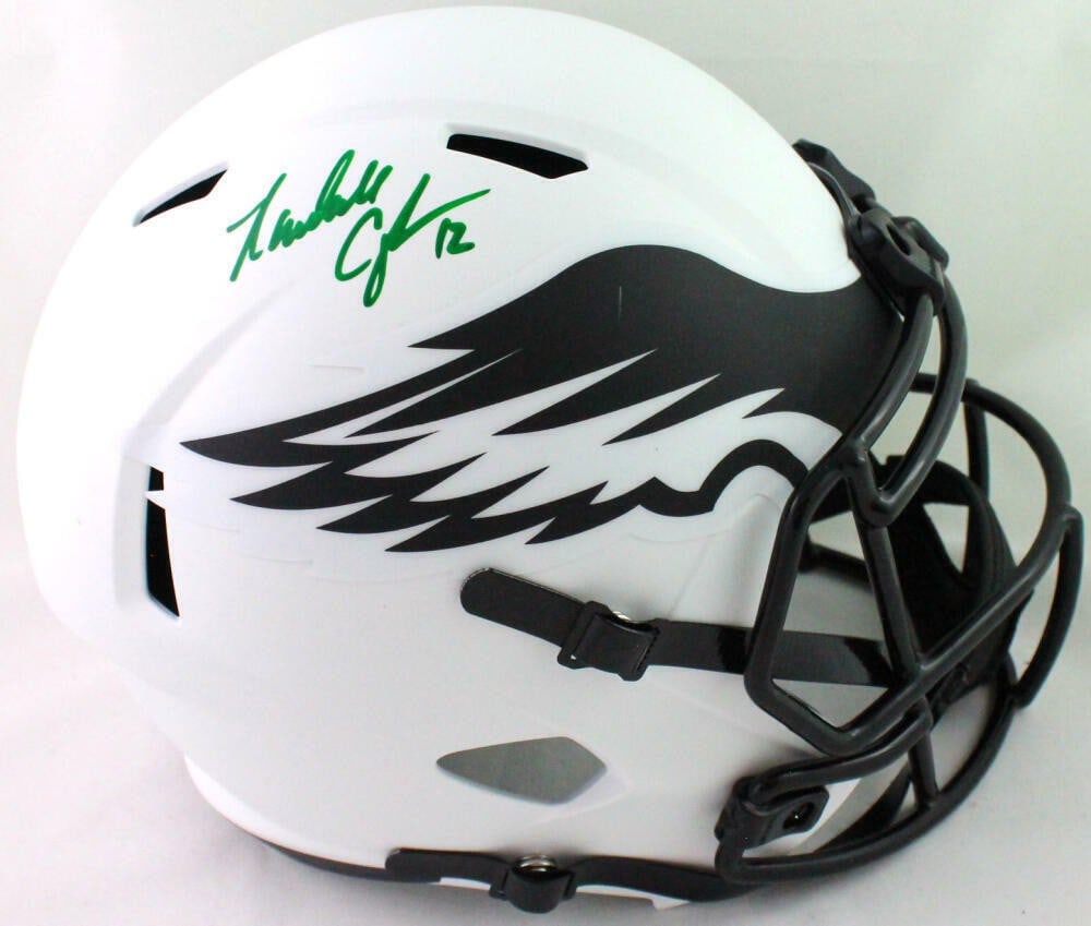 Randall Cunningham Signed Philadelphia Eagles Lunar Speed Helmet Beckett Authenticated Green (1 of 5)