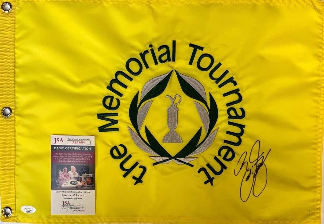 Rickie Fowler Signed The Memorial Tournament Flag JSA Authenticated: Rickie Fowler Signed The Memorial Tournament Flag JSA Authenticated Celebrate the legacy of golf with this official pin flag from The Memorial Tournament, signed by PGA star Rickie Fowler. This remark