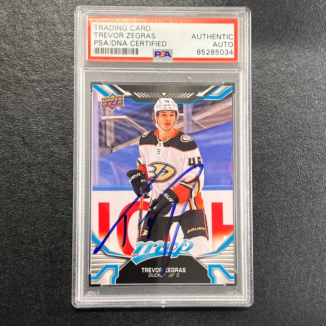 Trevor Zegras Signed 2022-23 Upper Deck MVP Hockey Card PSA Authenticated (1 of 2)