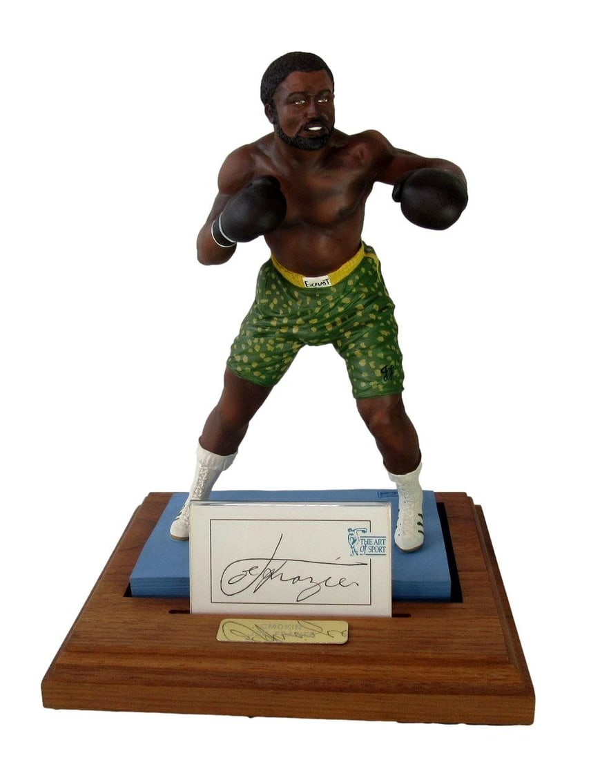 Signed 1996 The Art of Sport Joe Frazier Figurine Number 10 of 500 With Box: Signed 1996 The Art of Sport Joe Frazier Figurine Number 10 of 500 With Box This collectible figurine features legendary boxer Joe Frazier. Produced in 1996 as part of The Art of Sport series, the pie