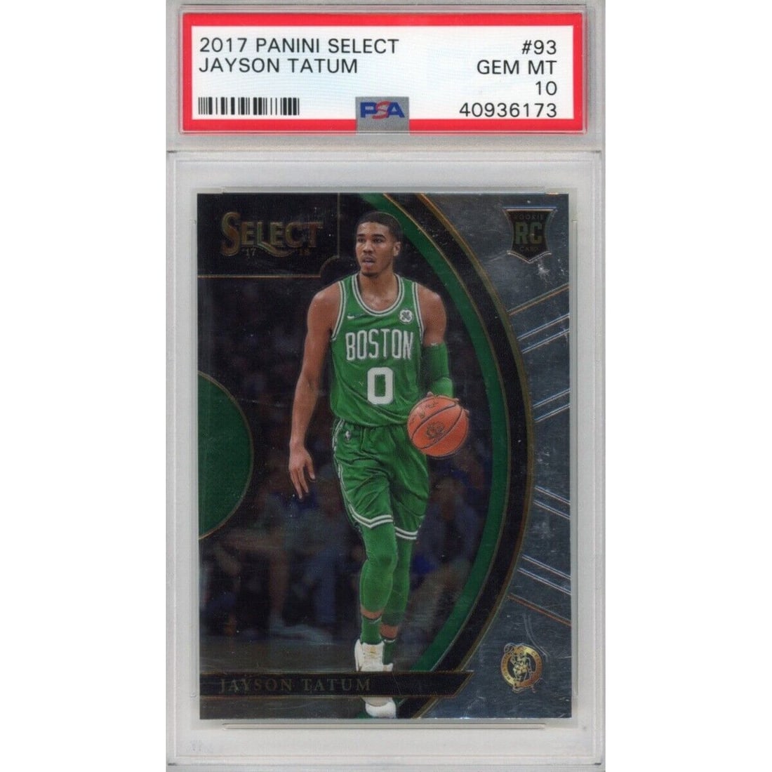 2017-18 Panini Select Jayson Tatum #93 Rookie Card PSA 10 Autographed (1 of 2)