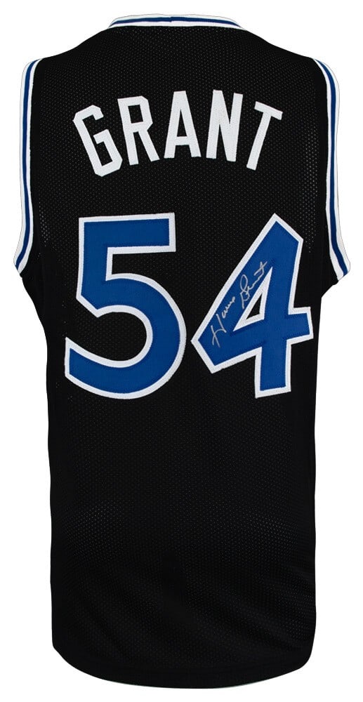 Autographed Horace Grant Black Custom Jersey: Autographed Horace Grant Black Custom Jersey This black custom basketball jersey is signed by Horace Grant of the Orlando Magic. The jersey includes a tamper-proof numbered hologram and a Certificate
