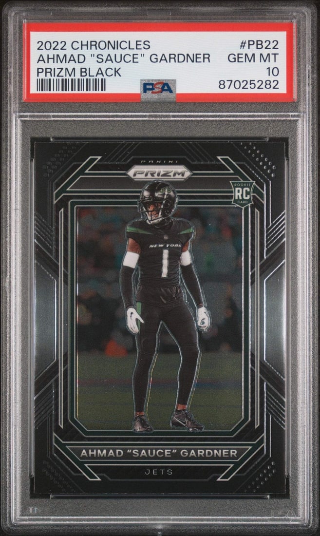 PSA 10 Ahmad Gardner Prizm Black Rookie Card 2022 Chronicles #PB22 (1 of 2)