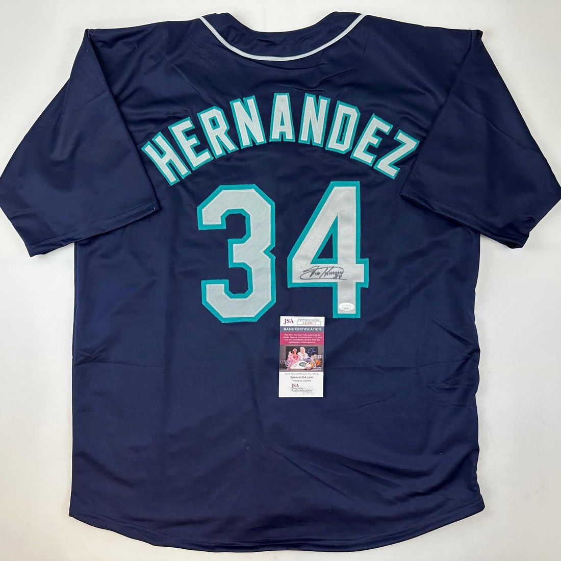 Felix Hernandez Signed Seattle Mariners Blue Jersey with JSA COA (1 of 4)