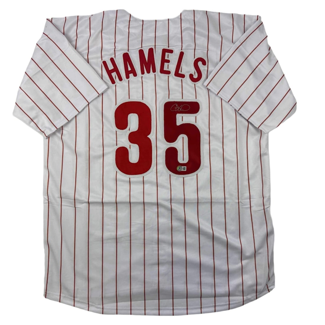 Cole Hamels Autographed Philadelphia Pinstripe Jersey Beckett COA (1 of 4)
