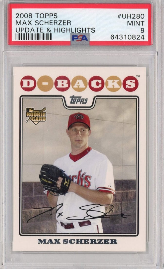 2008 Topps Update Max Scherzer #UH280 Rookie Card PSA 9 MLB (1 of 2)