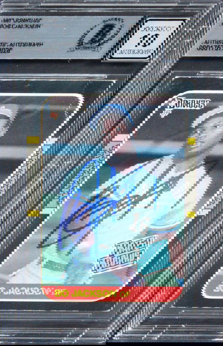 Bo Jackson Signed 1987 Donruss #35 Card Gem Mint 10 BAS Certified Royals (1 of 2)