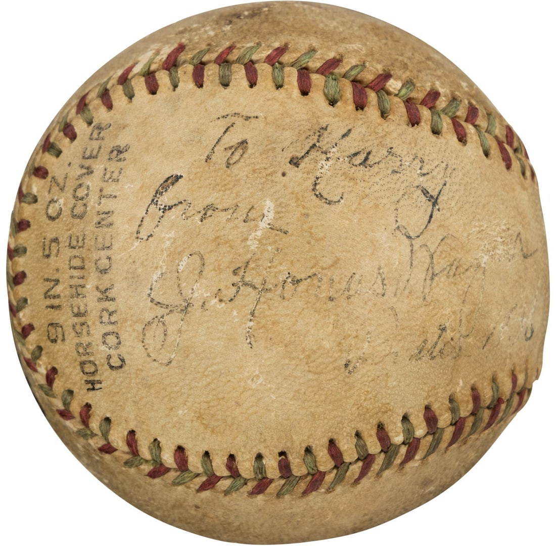 Honus Wagner 1930s Signed Baseball with PSA DNA COA Inscription (1 of 9)