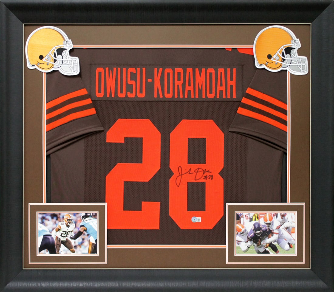 Jeremiah Owusu-Koramoah Signed Framed Jersey Cleveland Browns BAS Authenticated: Jeremiah Owusu-Koramoah Signed Framed Jersey Cleveland Browns BAS Authenticated Celebrate the Cleveland Browns with this autographed Pro Style Framed Jersey, personally signed by Jeremiah Owusu-Koramo