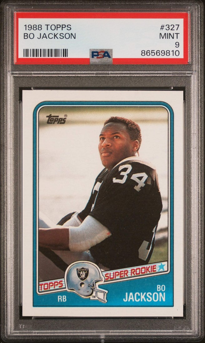 1988 Topps Bo Jackson #327 Super Rookie Baseball Card PSA 9 (1 of 2)