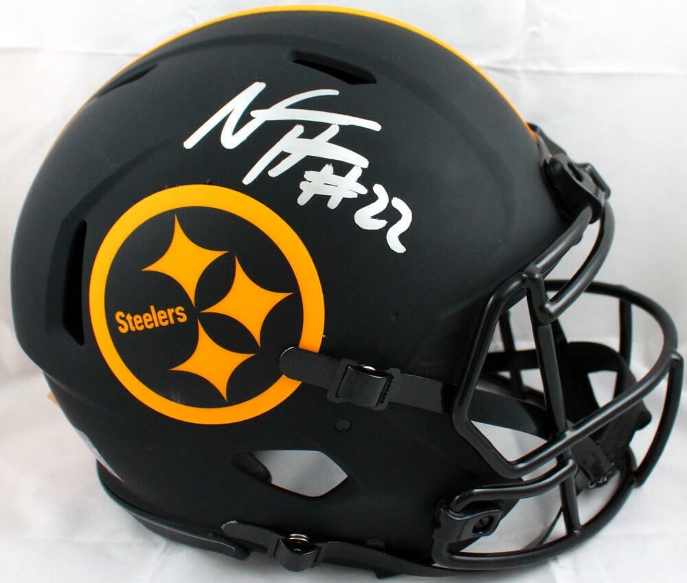 Beckett Certified Najee Harris Signed Pittsburgh Steelers Eclipse Full Size Helmet (1 of 10)