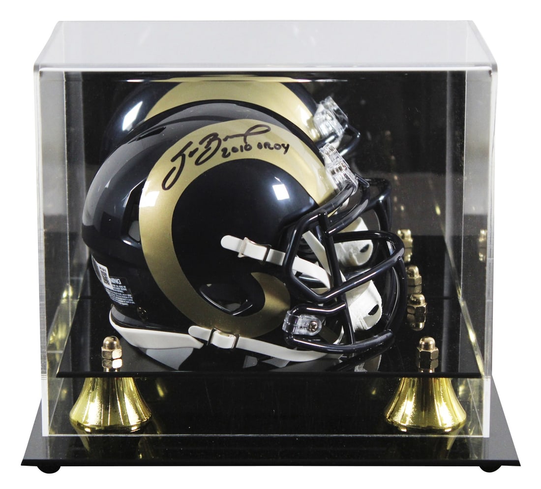 Sam Bradford Signed Rams Mini Helmet with 2010 OROY Inscription BAS Authenticated: Sam Bradford Signed Rams Mini Helmet with 2010 OROY Inscription BAS Authenticated Celebrate the legacy of Sam Bradford with this autographed 2000-16 Throwback Speed Mini Helmet featuring the inscripti