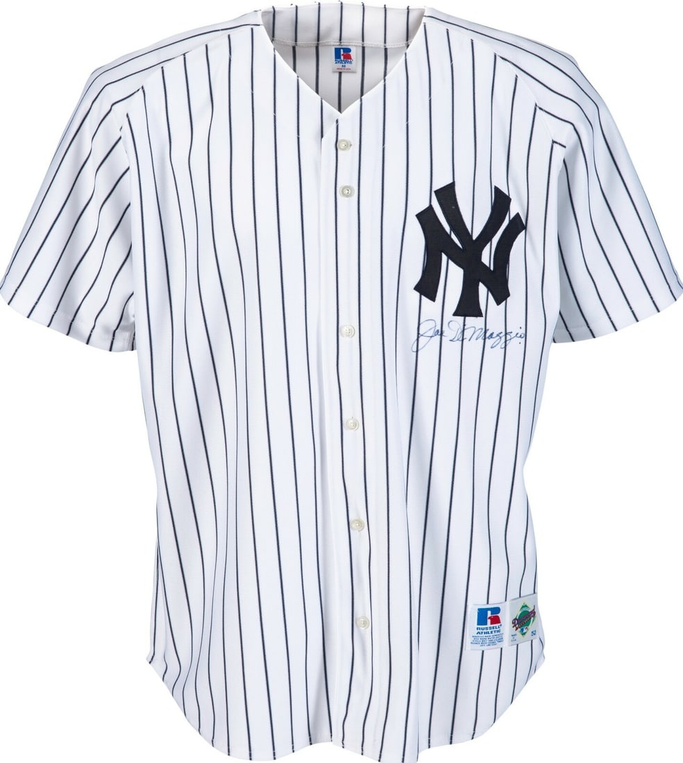 Joe DiMaggio Autographed New York Yankees Jersey PSA DNA COA: Joe DiMaggio Autographed New York Yankees Jersey PSA DNA COA Celebrate the legacy of baseball legend Joe DiMaggio with this signed New York Yankees game model jersey. Authentically autographed, this j