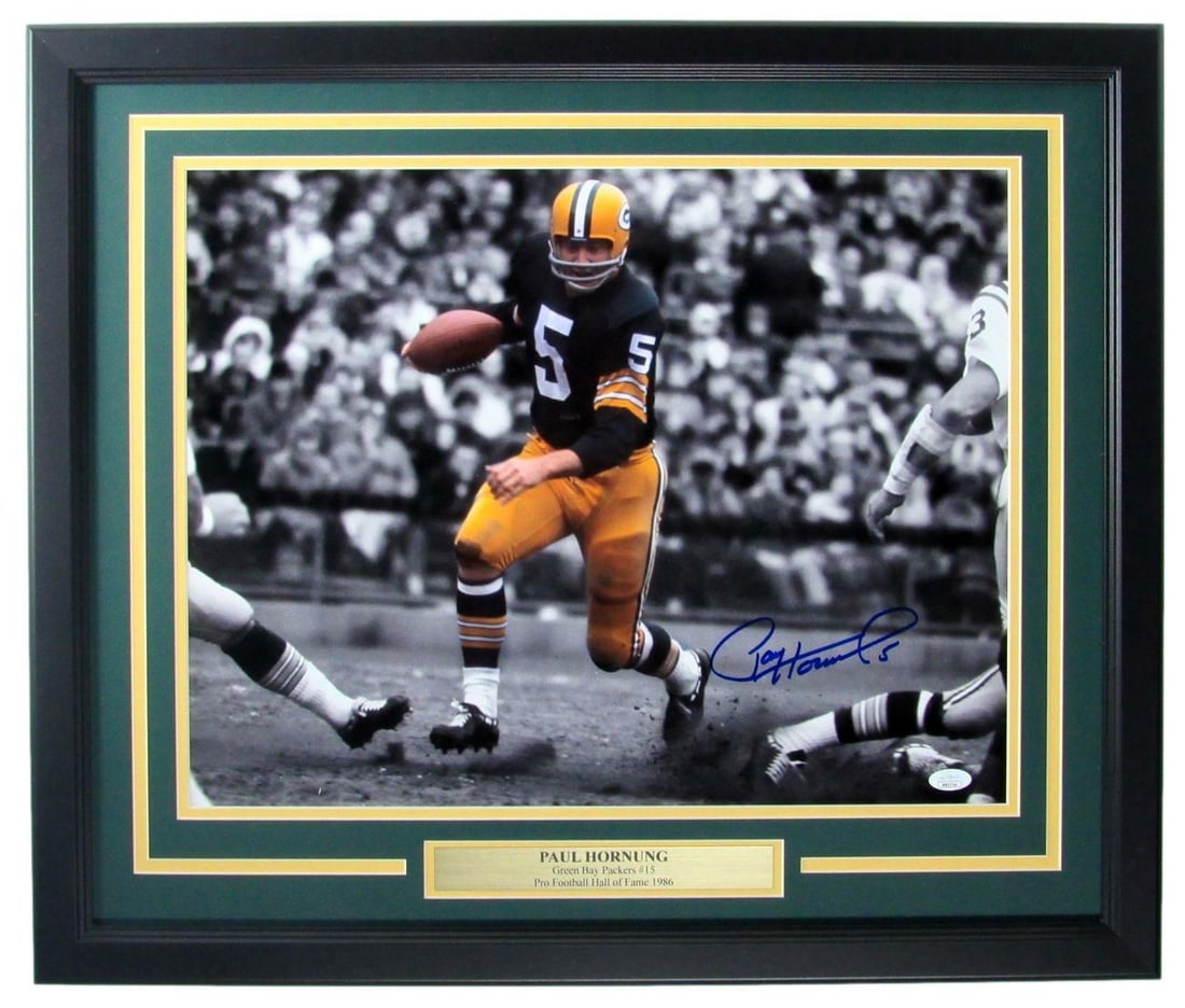 Paul Hornung HOF Packers 16x20 Autographed Photo Framed JSA Certified (1 of 4)