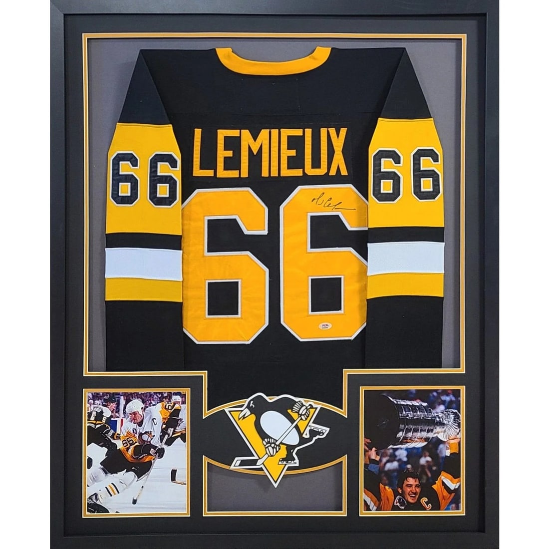 Mario Lemieux Autographed Framed Jersey PSA/DNA Pittsburgh Penguins (1 of 2)