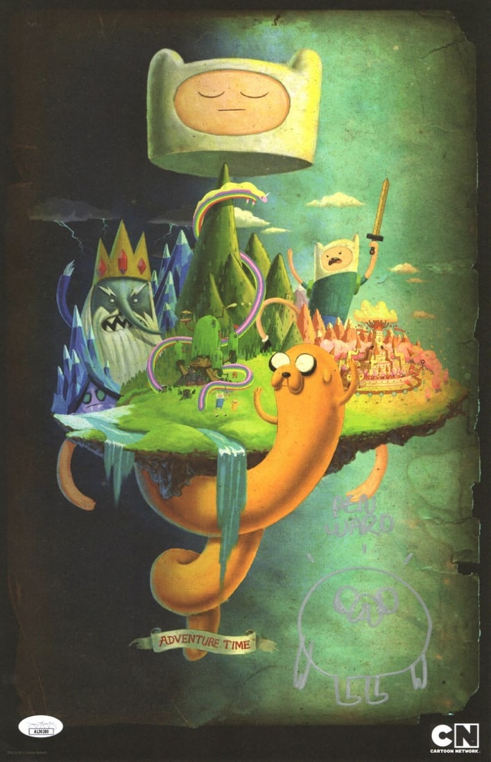 Pen Ward Signed Adventure Time 11X17 Poster JSA Authenticated: Pen Ward Signed Adventure Time 11X17 Poster JSA Authenticated Celebrate your love for Adventure Time with this original 11X17 poster signed by Pen Ward, the creator of the beloved series. This vibrant