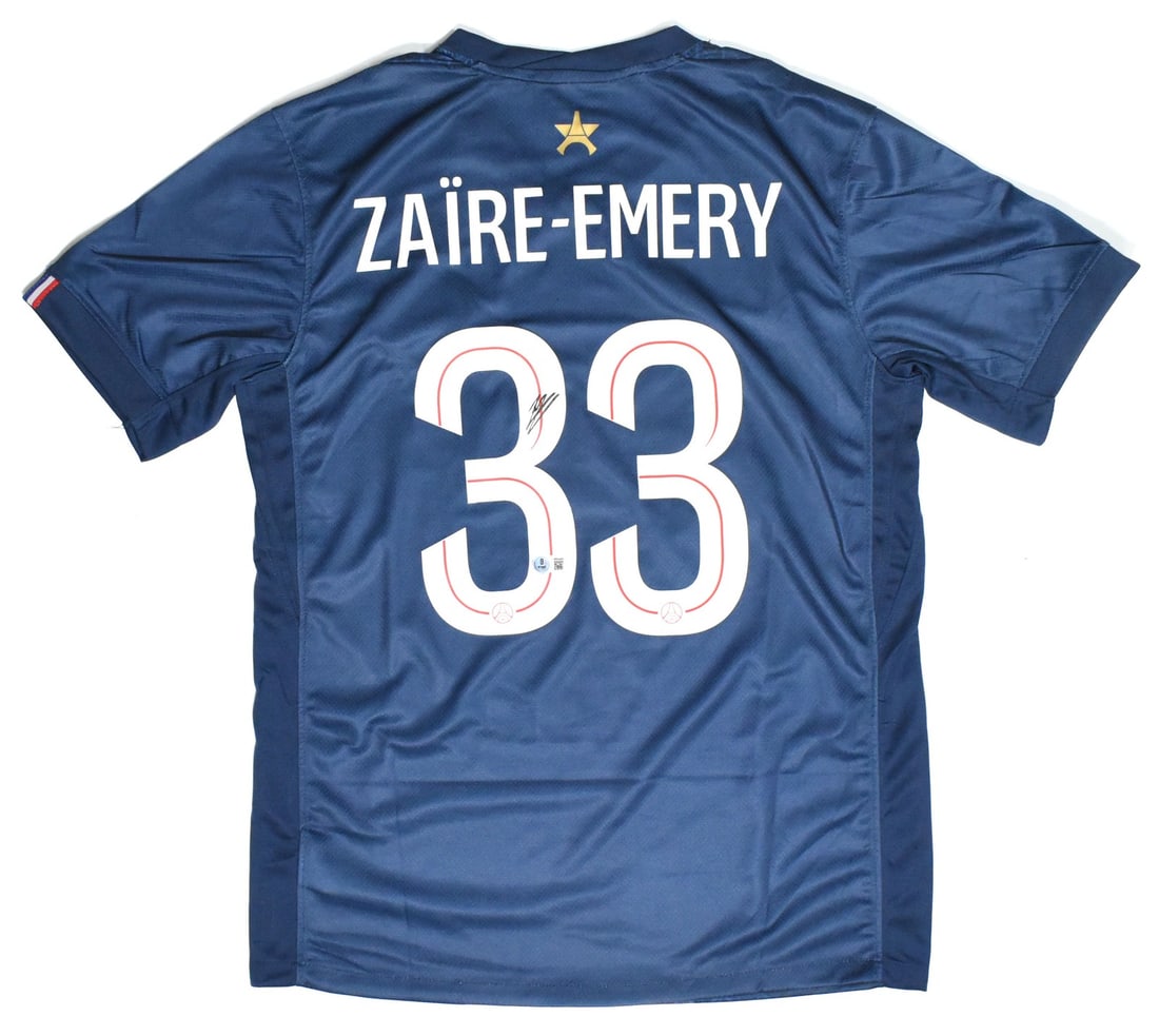 Warren Zaire-Emery Signed PSG Home Jersey #33 Beckett Holo: Warren Zaire-Emery Signed PSG Home Jersey #33 Beckett Holo This is an original autographed home soccer jersey of Warren Zaire-Emery, featuring the player's number 33. The jersey is from Paris Saint-Ge