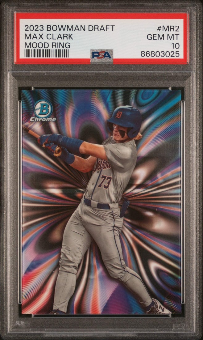 2023 Topps Bowman Draft Max Clark Mood Ring RC PSA 10 Baseball Card (1 of 2)