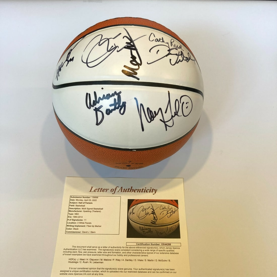 2008 Hall of Fame Basketball Signed Hakeem Olajuwon Pat Riley JSA COA (1 of 9)