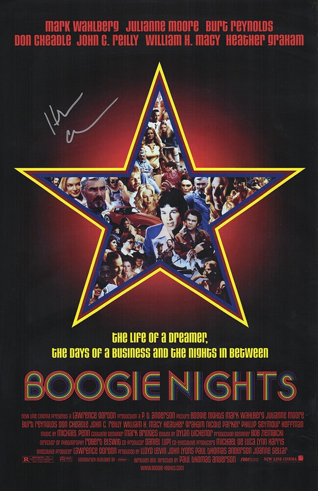 Heather Graham Signed Boogie Nights 11x17 Movie Poster with COA: Heather Graham Signed Boogie Nights 11x17 Movie Poster with COA This is an original 11x17 movie poster for 'Boogie Nights,' beautifully signed by actress Heather Graham. The poster comes with a tamper