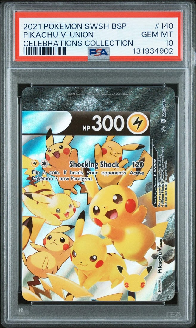 PSA 10 Pikachu V-Union #140 2021 Celebrations Pokemon SWSH BSP Graded Card (1 of 2)