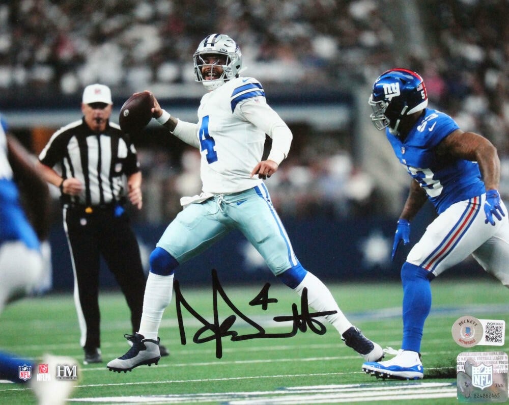 Dak Prescott Signed Dallas Cowboys 8x10 Photo Beckett Authenticated (1 of 6)