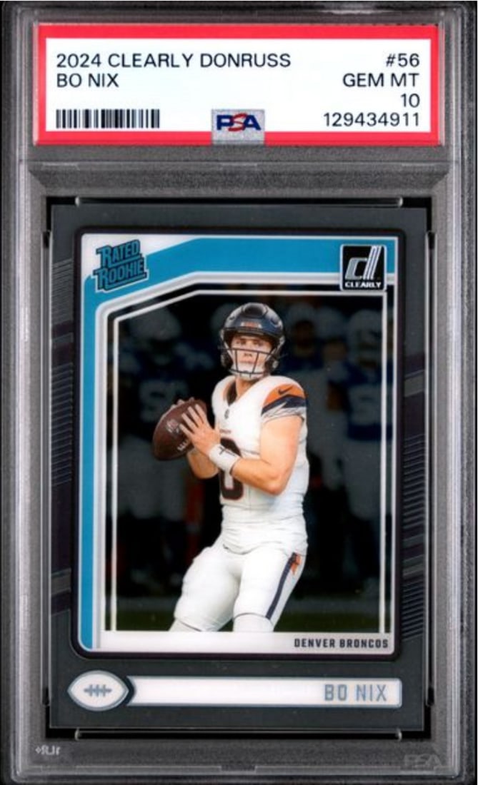 2024 Panini Clearly Donruss Bo Nix Rookie Card PSA 10 Gem Mint (1 of 2)
