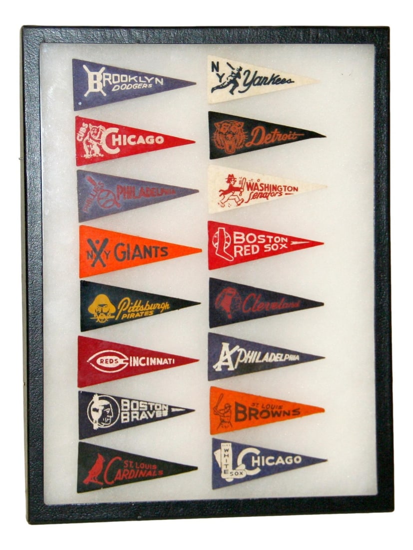 1950 New York Yankees Complete Baseball Pennant Set of 16 (1 of 4)
