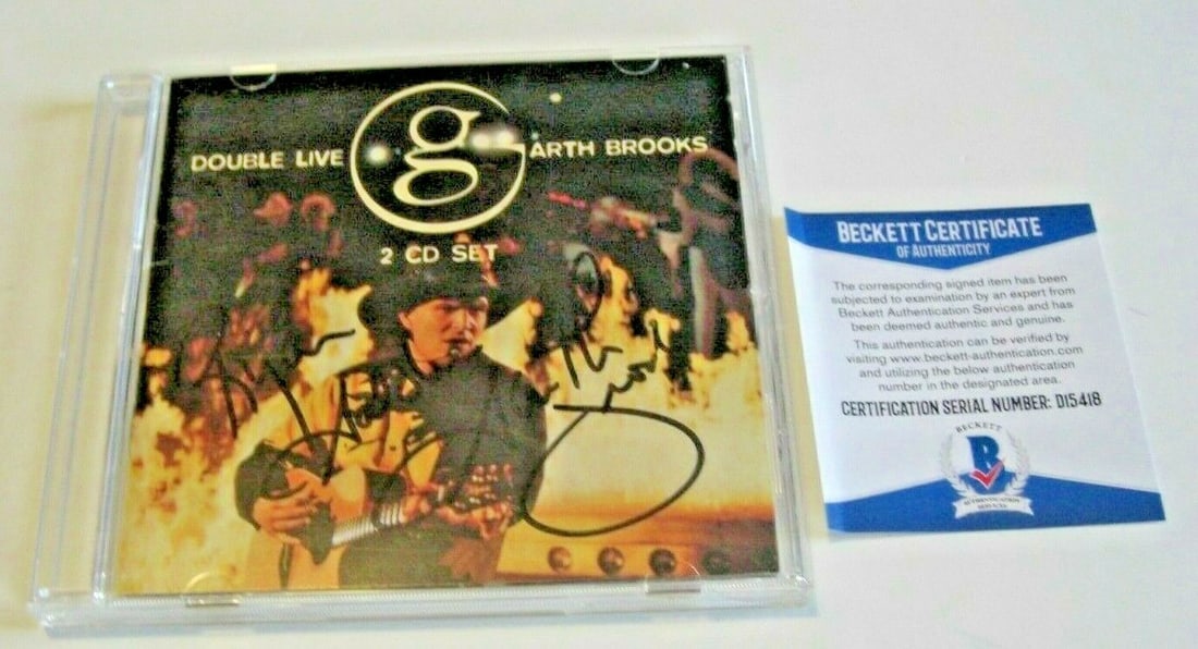 Signed Garth Brooks Double Live CD with COA Country Music Autograph (1 of 1)