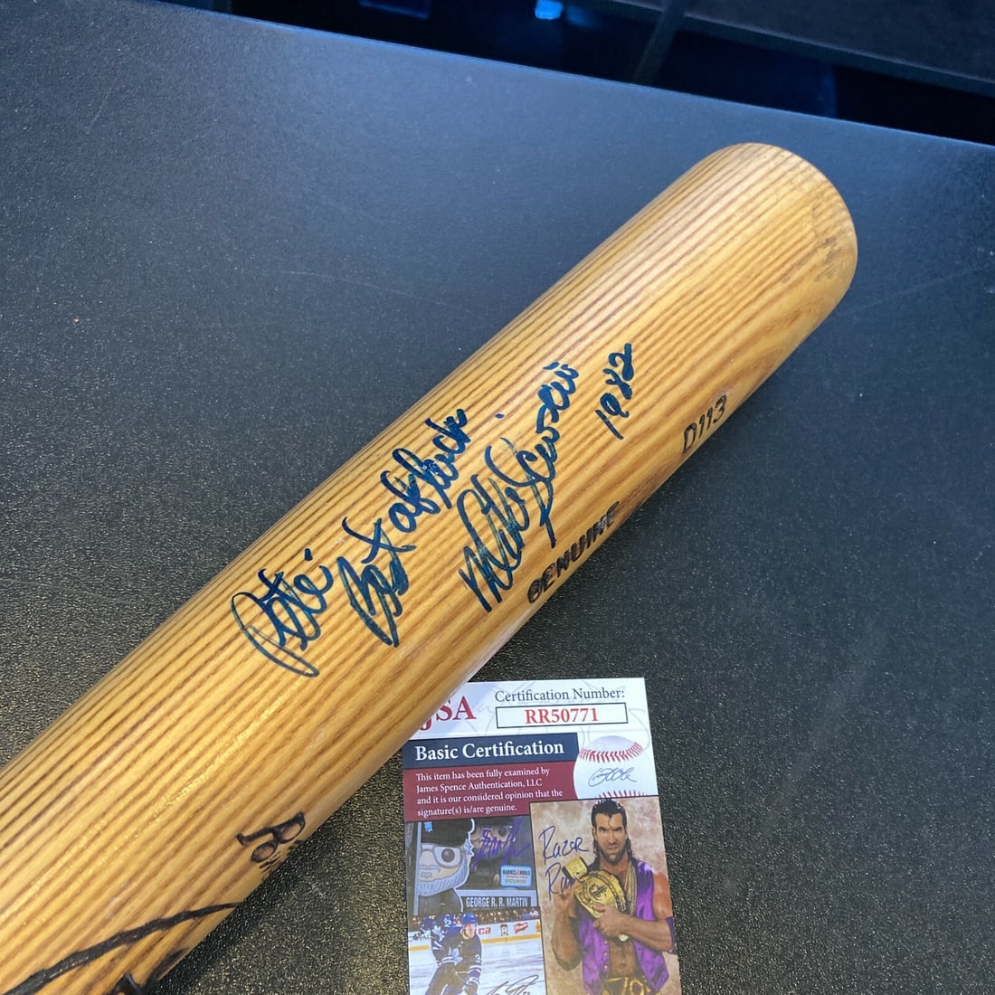 Mike Scioscia 1970's Game Used Signed Bat JSA COA: Mike Scioscia 1970's Game Used Signed Bat JSA COA Experience a piece of baseball history with this authentic 1970's Louisville Slugger baseball bat, personally signed by legendary catcher Mike Sciosci