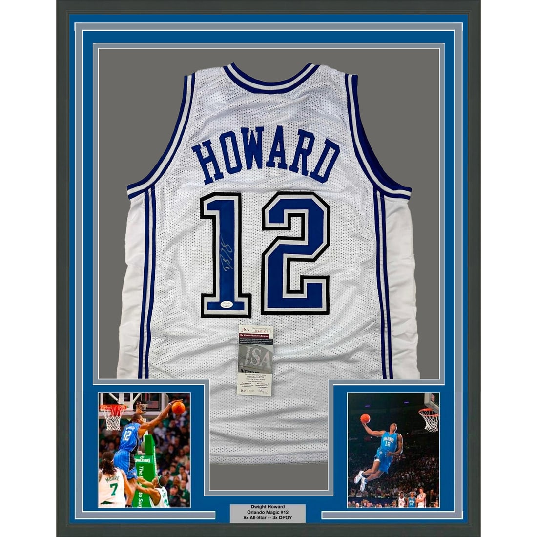Framed Dwight Howard Autographed Jersey with JSA COA Orlando Magic (1 of 2)