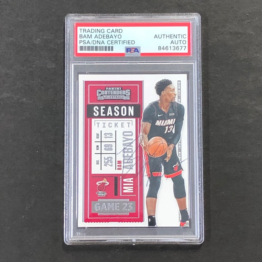 2021 Panini Contenders #52 Bam Adebayo Signed Card PSA Authenticated (1 of 2)