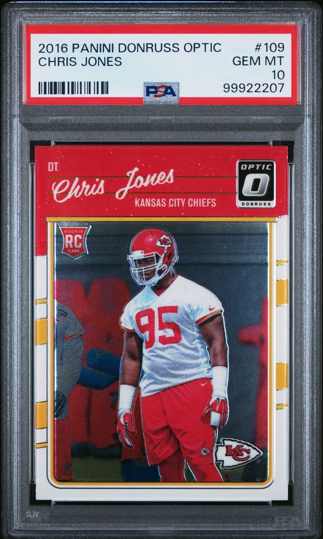 2016 Panini Donruss Optic Chris Jones #109 PSA 10 Rookie Card NFL (1 of 2)