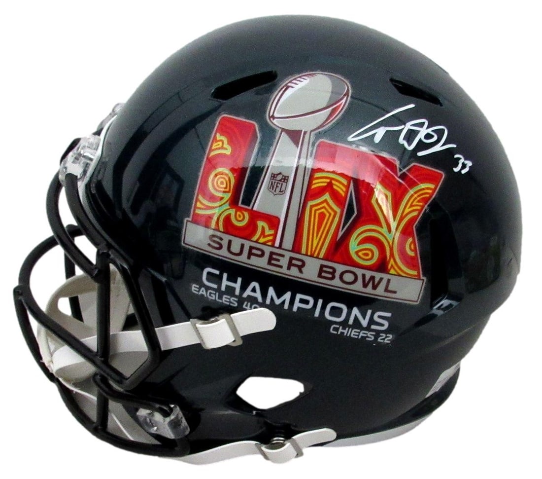 Cooper DeJean Signed Full Size Replica SB LIX Helmet Eagles Fanatics Authentic (1 of 7)