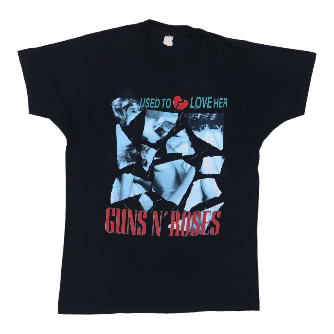 Vintage 1989 Used To Love Her Guns N Roses Black Cotton T Shirt: Vintage 1989 Used To Love Her Guns N Roses Black Cotton T Shirt This is an original vintage 1989 Guns N' Roses "Used To Love Her" shirt featuring front and back graphics. The shirt is made of 100% cot