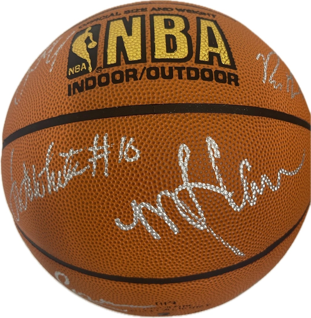 Boston Celtics Legends Autographed Basketball with 11 Signatures (1 of 8)