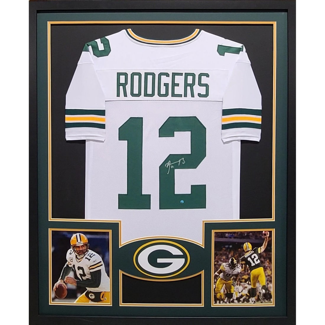 Aaron Rodgers Signed Framed Jersey Green Bay Packers Steiner Authenticated (1 of 2)