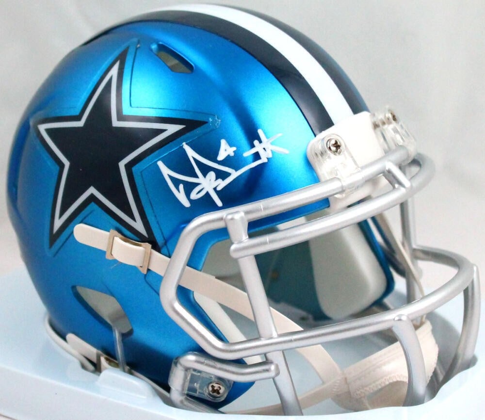 Dallas Cowboys Mini Blaze Helmet Signed by Dak Prescott with Beckett W Hologram (1 of 3)