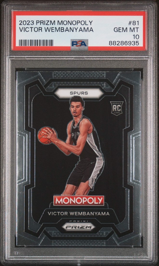 2023 Prizm Monopoly Victor Wembanyama #81 RC PSA 10 Basketball Card (1 of 2)