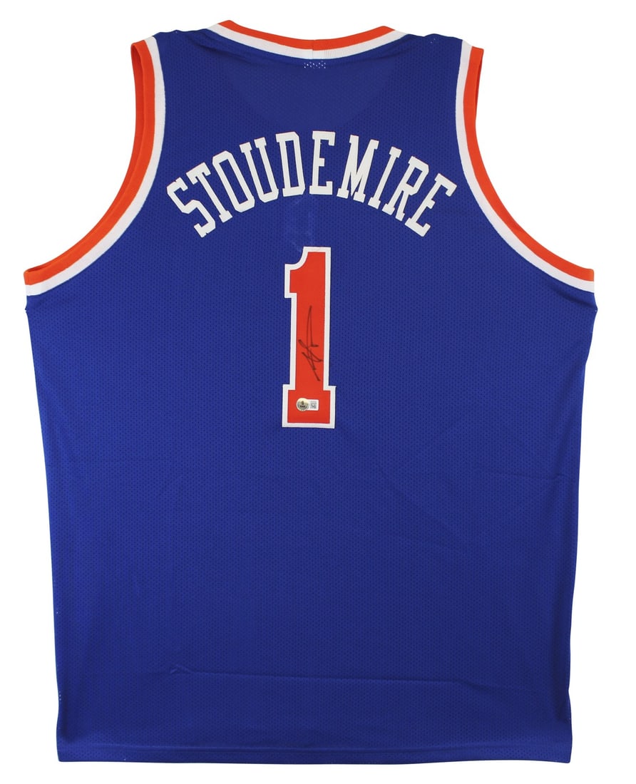 Amar'e Stoudemire Signed Blue Knicks Jersey BAS Authenticated: Amar'e Stoudemire Signed Blue Knicks Jersey BAS Authenticated This authentic blue pro style jersey has been personally signed by Amar'e Stoudemire, a celebrated player of the New York Knicks. The jers