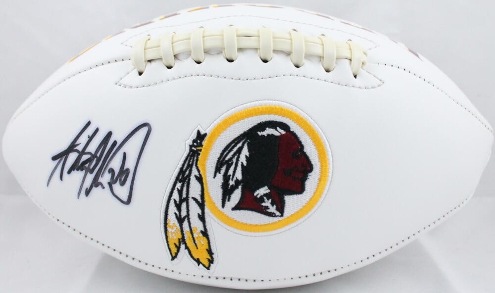 Adrian Peterson Signed Washington Redskins Logo Football Beckett Auth (1 of 3)