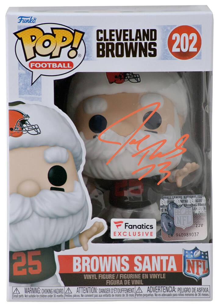 Joe Thomas Signed Cleveland Browns Santa Funko Pop Doll #202 with COA: Joe Thomas Signed Cleveland Browns Santa Funko Pop Doll #202 with COA This collectible features a Joe Thomas signed Cleveland Browns 'Santa' Funko Pop Doll #202. An esteemed football player, Joe Thoma