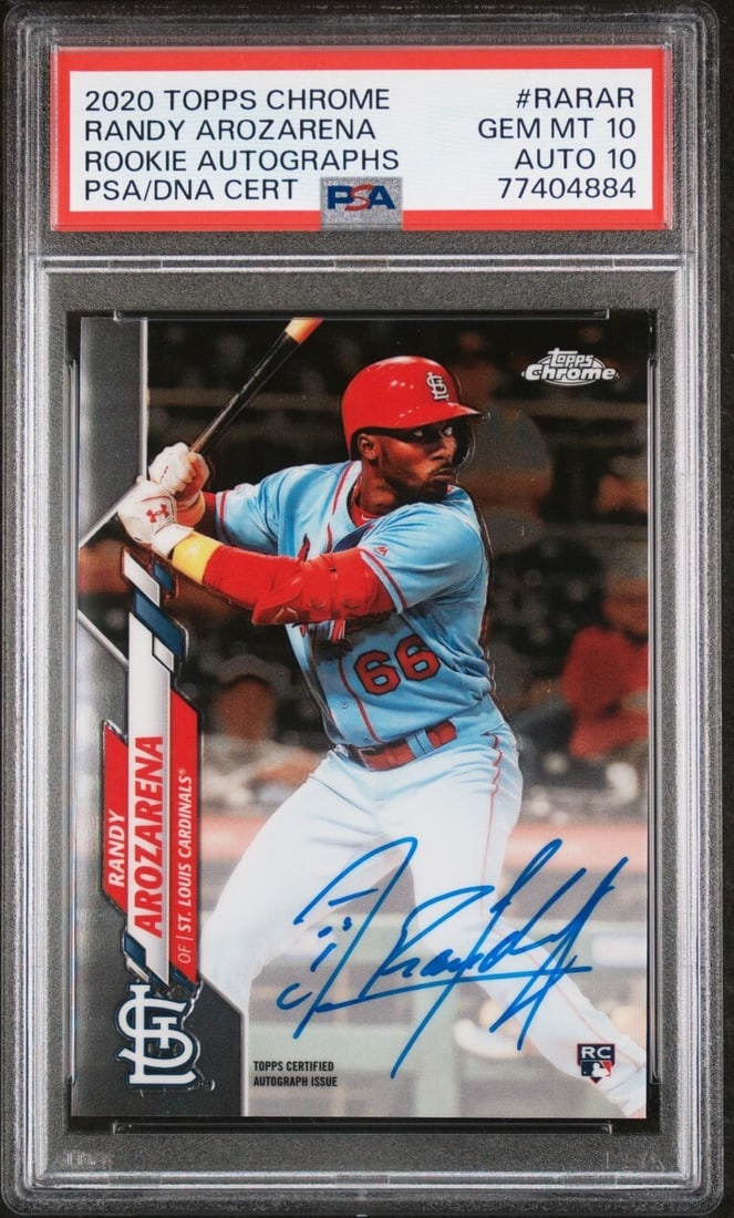 Randy Arozarena 2020 Topps Chrome Rookie Autograph PSA 10 RARAR (1 of 2)